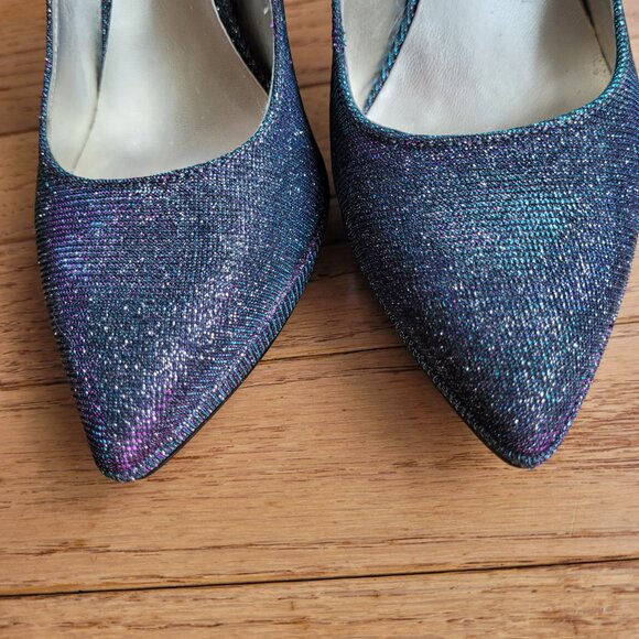 Nine West Love Fury Sparkly Platform Heel Shoes 7 - Picture 4 of 16